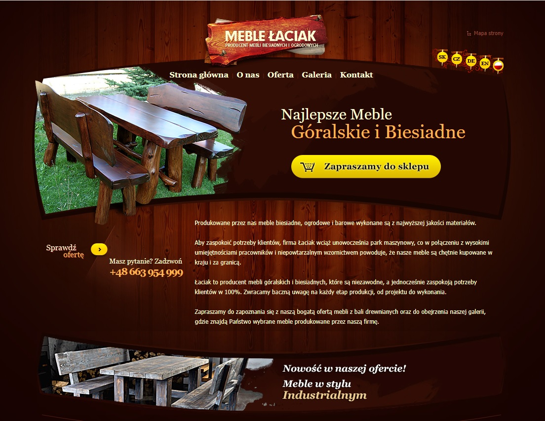 Strona www Meble Łaciak Mistrz Wymarzonej Przestrzeni Biesiadnej i Ogrodowej