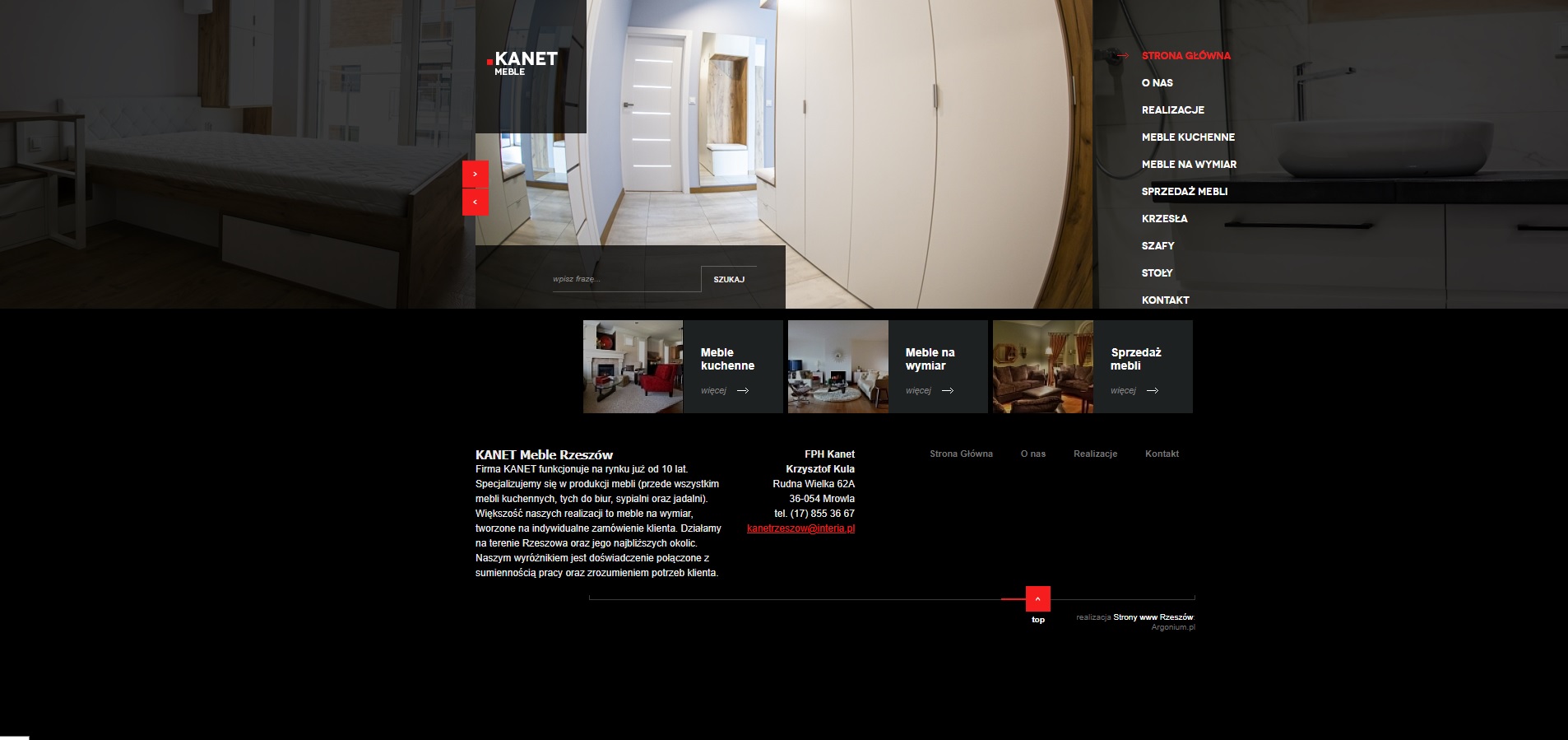 Strona www Meble Rzeszów Kanet