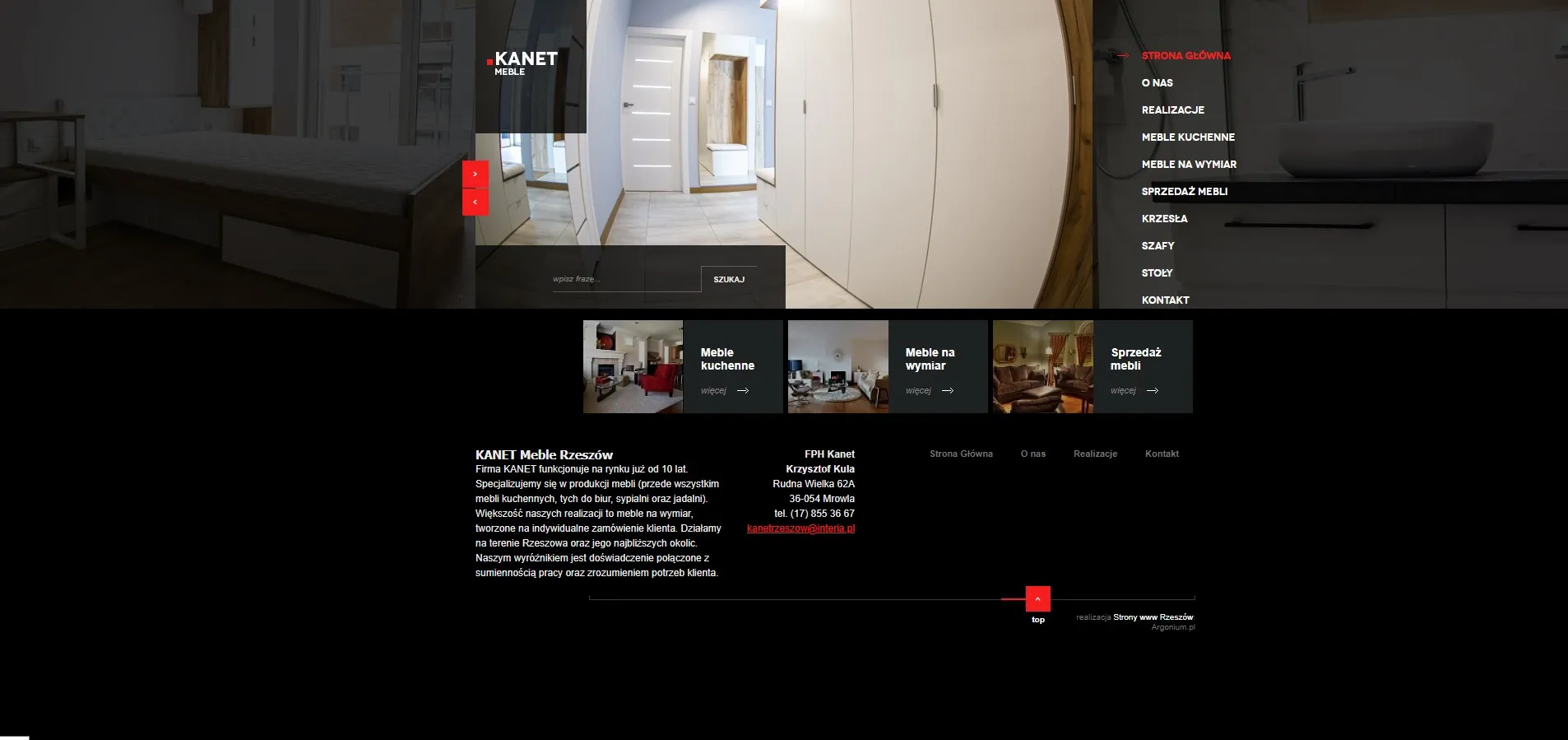 Strona www Meble Rzeszów Kanet